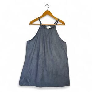 BP Nordstrom Microfiber Sleeveless Swing Dress Size XL Gray Jewel Neckline